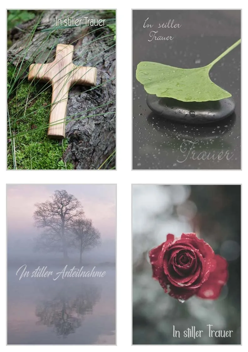 Edition Seidel 21249 rouwkaarten set 20 met envelop invoelend