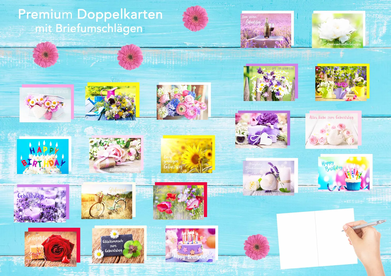 Edition Seidel Premium verjaardagskaart 20361 set van 20 met envelop