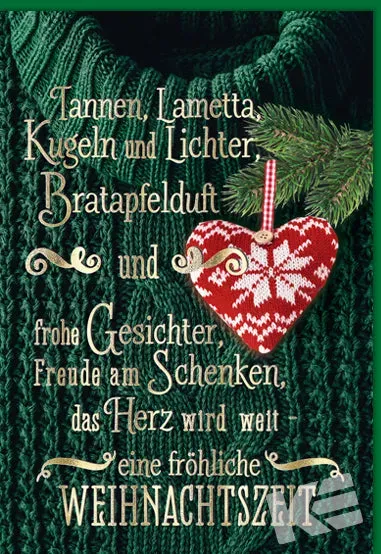 Kurt Eulzer 22-1108 kerstkaart trui hart dennengroen