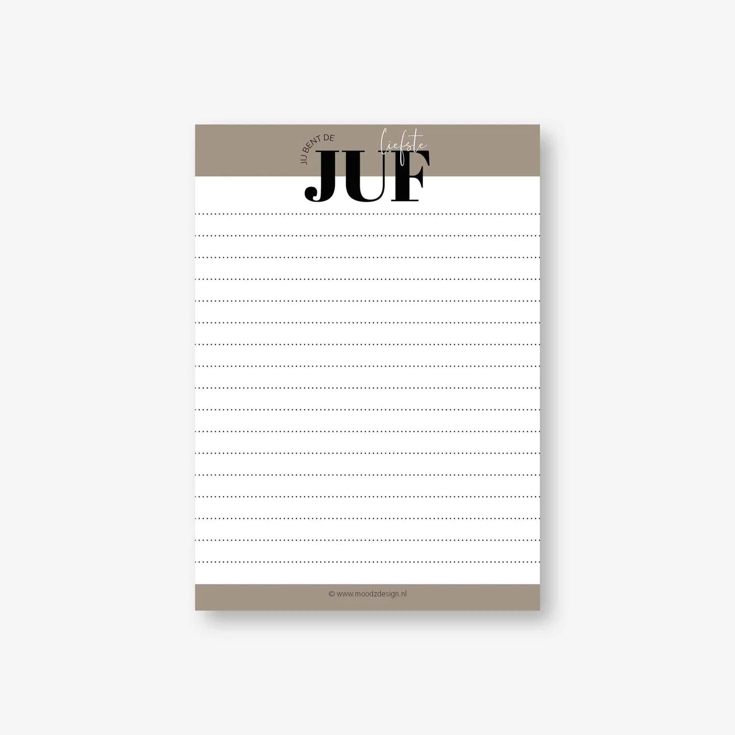 moodz design Juf notitieblok A6 50 vel bedankje