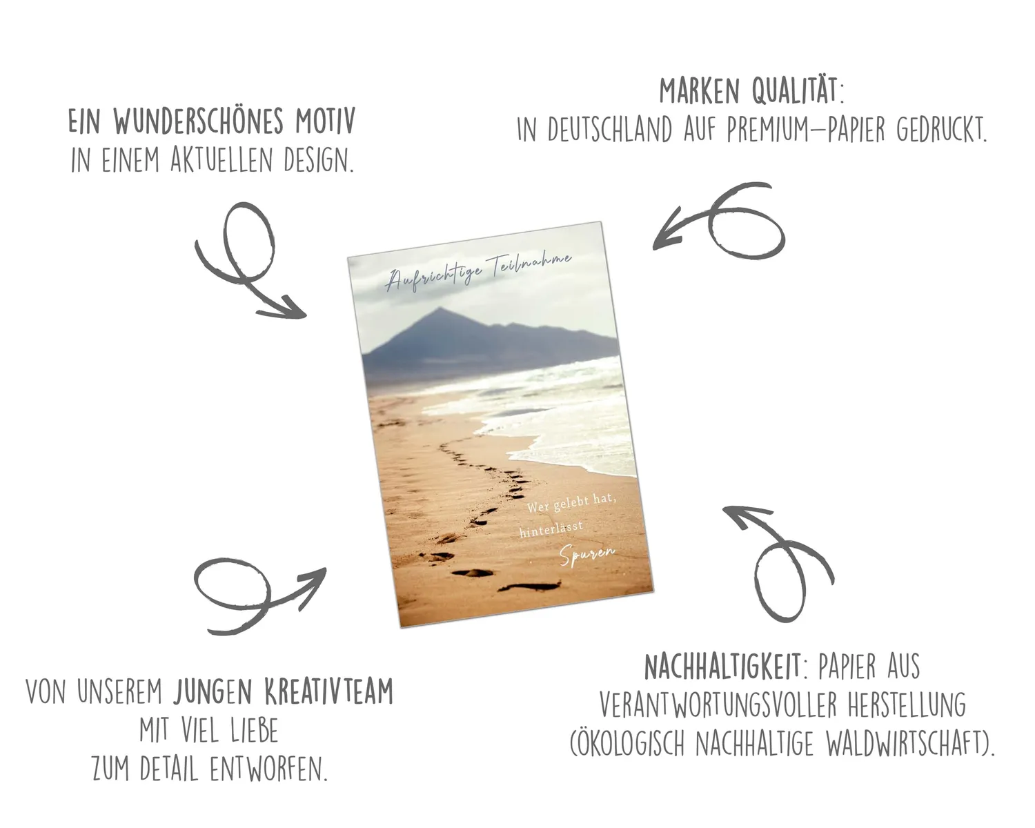 Edition Seidel T1142 rouwkaart met envelop strand