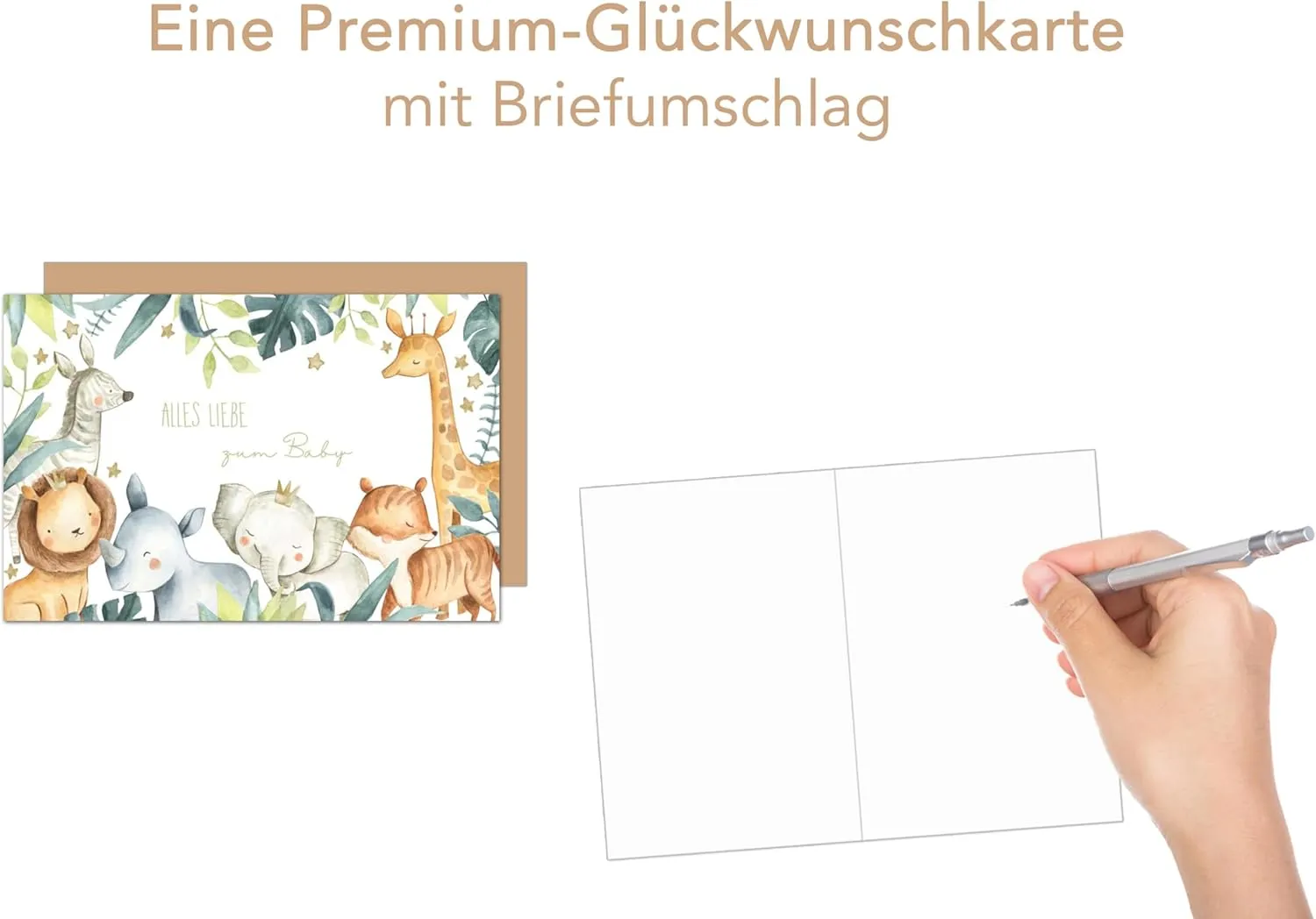 Edition Seidel Premium baby wenskaart E275 Hallo Baby dieren