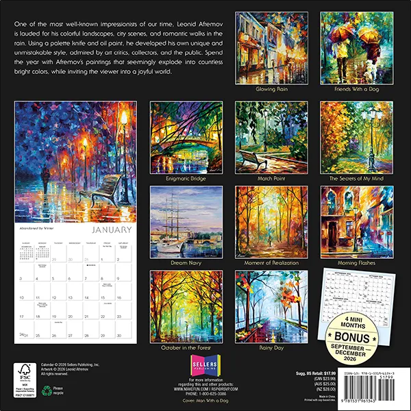 Sellers Publishing Impressions of Light 2027 Wandkalender