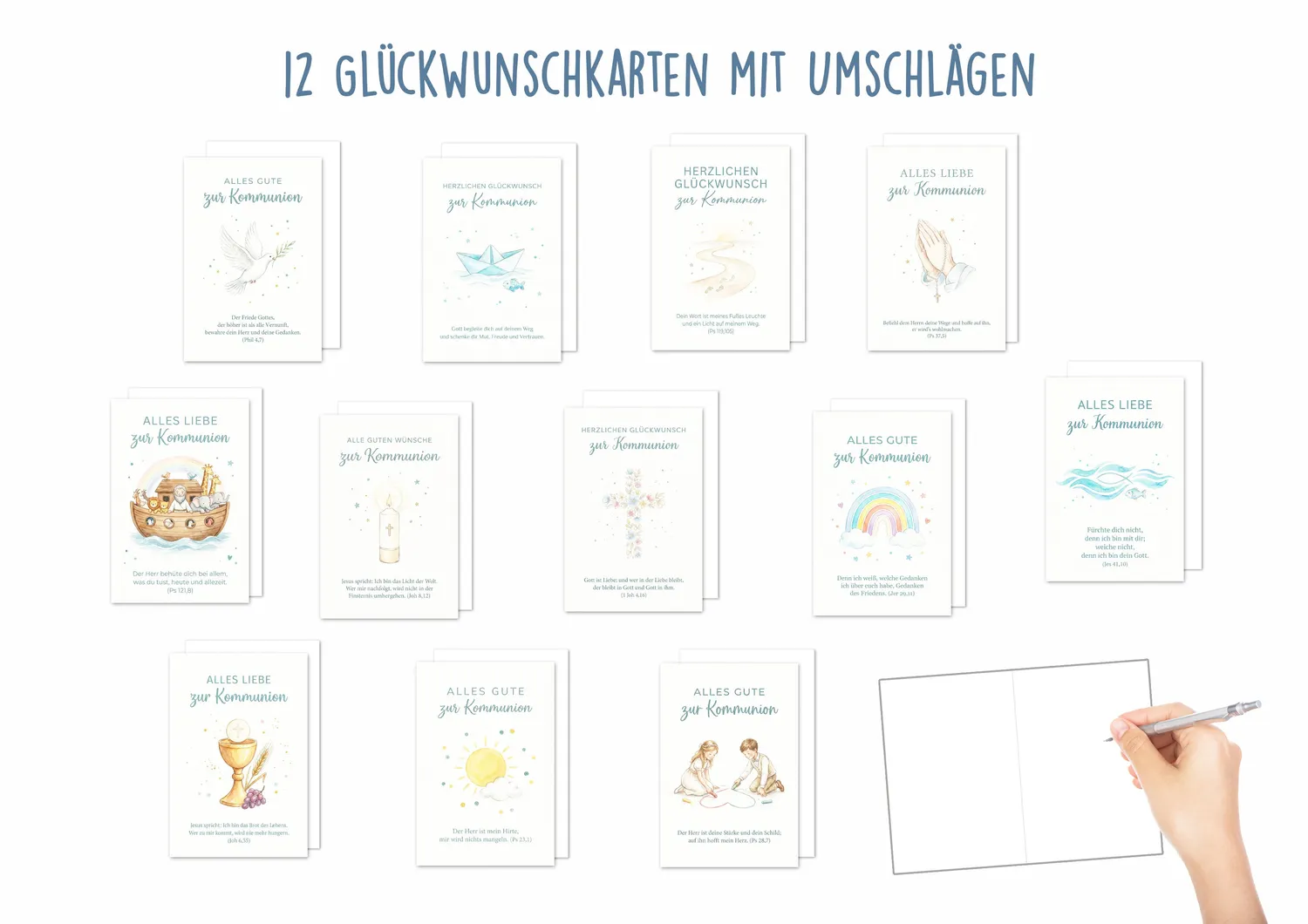 Edition Seidel 31758 communiekaarten set 12 stuks met envelop