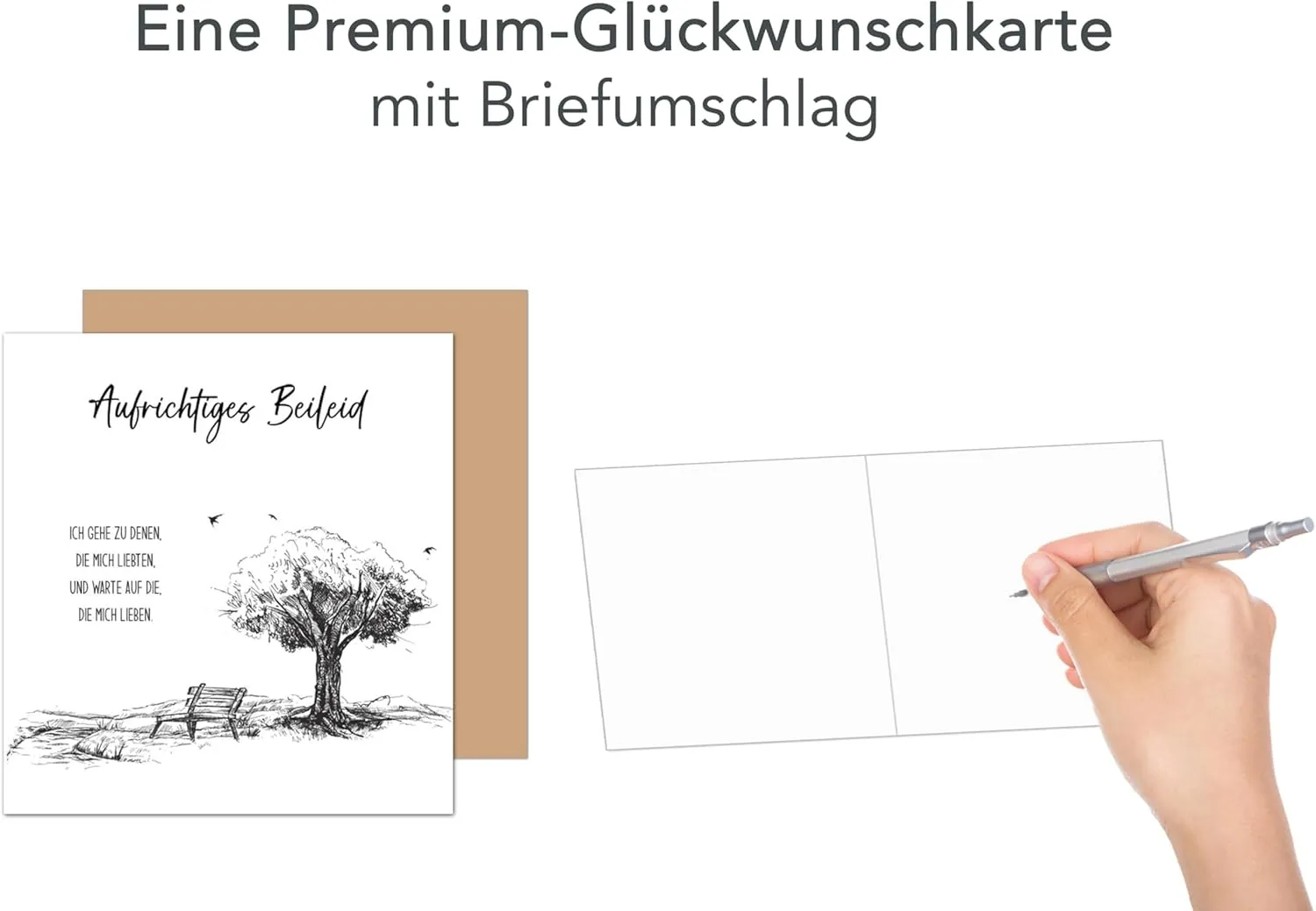 Edition Seidel TQ132 condoleancekaart vierkant met In stille trauer