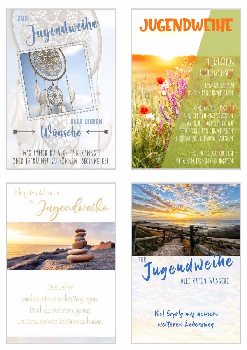 Edition Seidel Jugendweihe kaarten 12 stuks met enveloppen