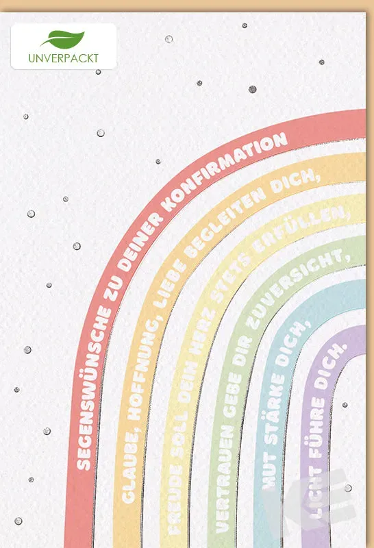 Kurt Eulzer 11-1108 confirmatiekaart regenboog met reliëf