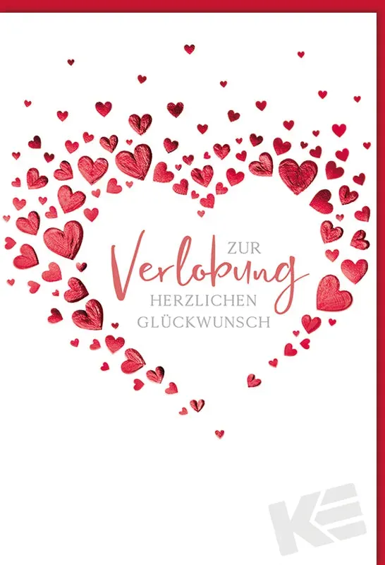 Kurt Eulzer 92-1002 verlovingskaart hart folie
