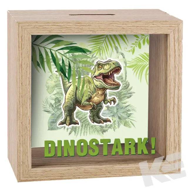 Kurt Eulzer 01-0324 spaarpot dino hout 11x11 cm