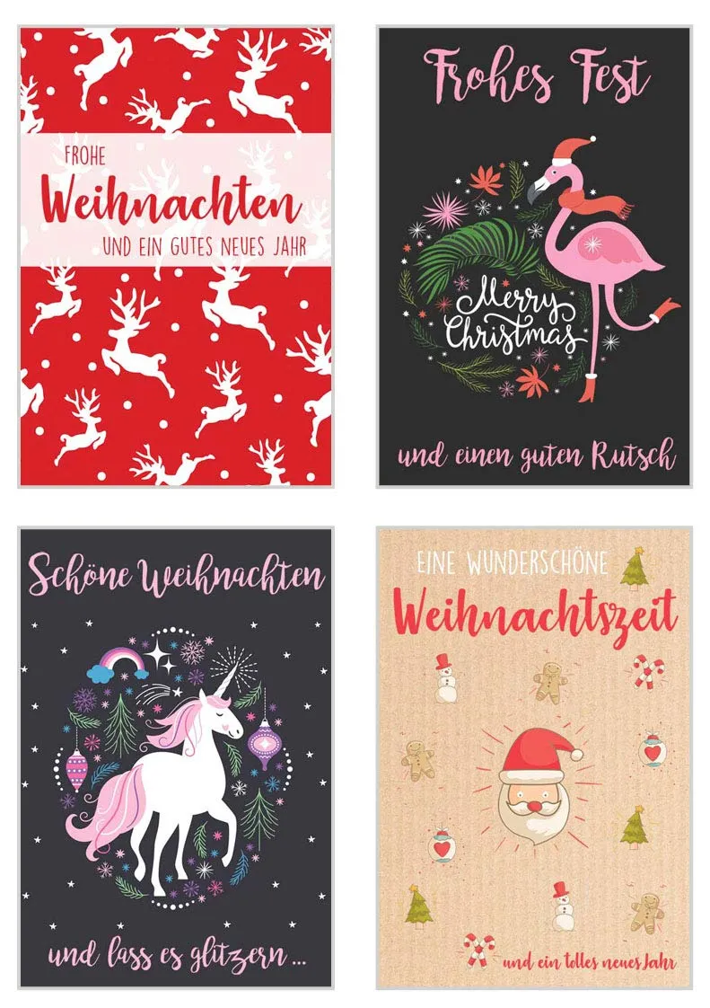 Edition Seidel Set 2 kerst postkaarten 15 stuks gelakt