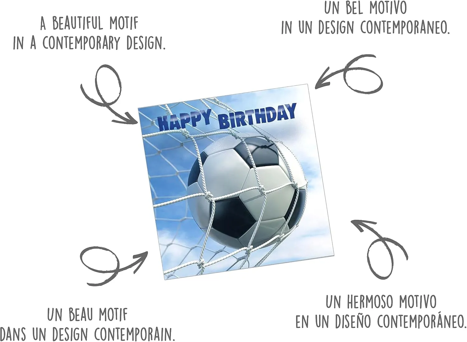 Edition Seidel GQ116 verjaardagskaart vierkant voetbal envelop