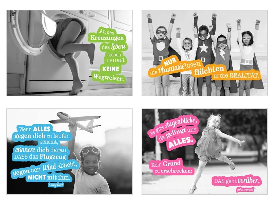 Edition Seidel spreuken postkaarten 23005 set 25 stuks kinderen