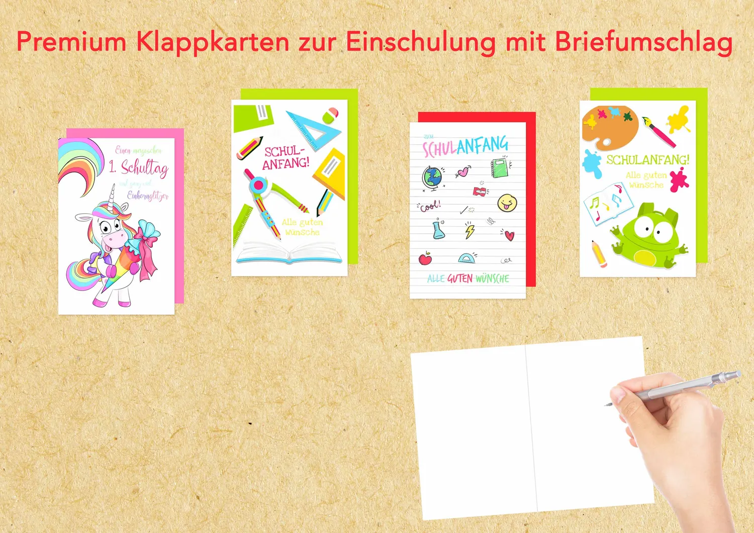 Edition Seidel 20341 inschrijving kaarten set 4 met envelop