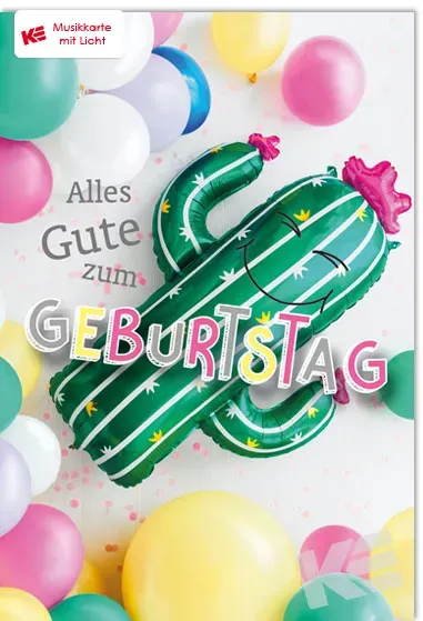 Kurt Eulzer 87-5027 muziekkaart cactus met licht 11,7x17,3