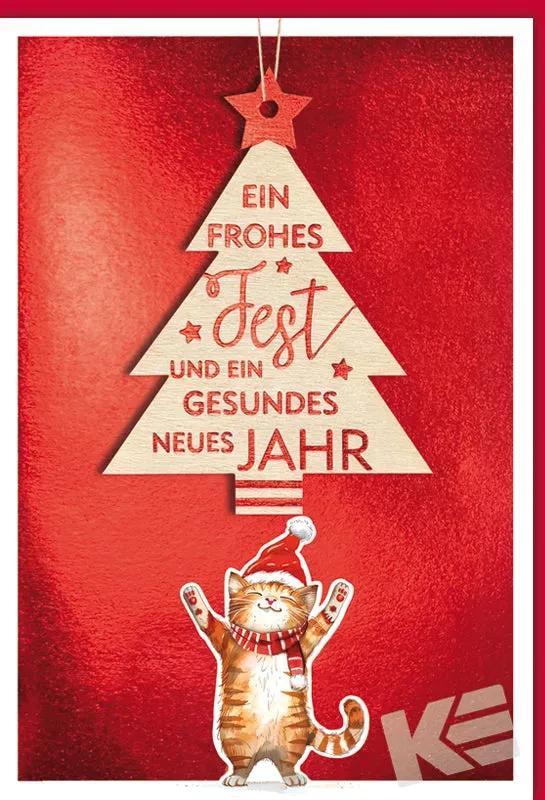 Kurt Eulzer 22-0012 kerstkaart boom met folie