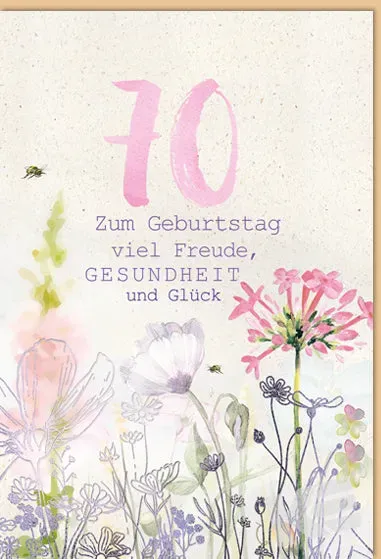 Kurt Eulzer 52-8570 verjaardagskaart 70 jaar bloemen