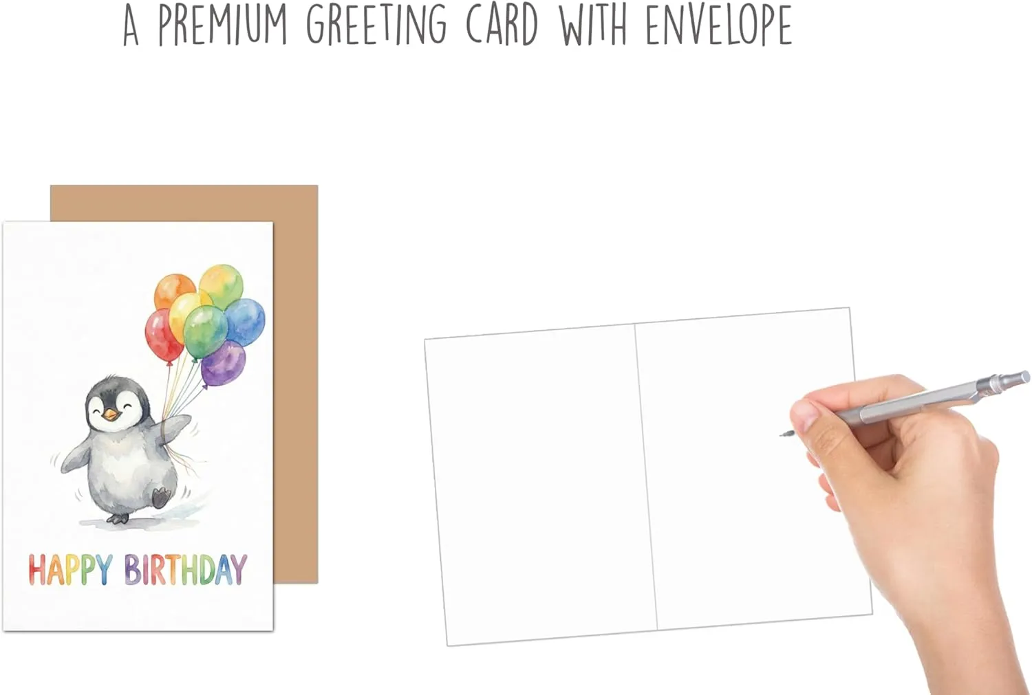 Edition Seidel Premium G3915 verjaardagskaart pinguin met envelop