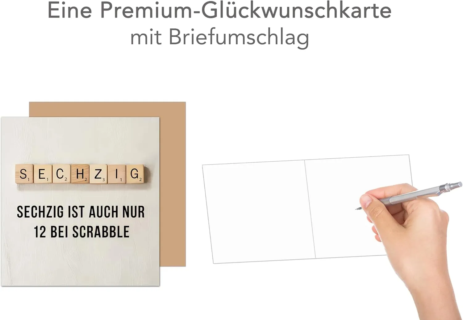 Edition Seidel Premium GQ478 SW025 wenskaart 60 jaar scrabble