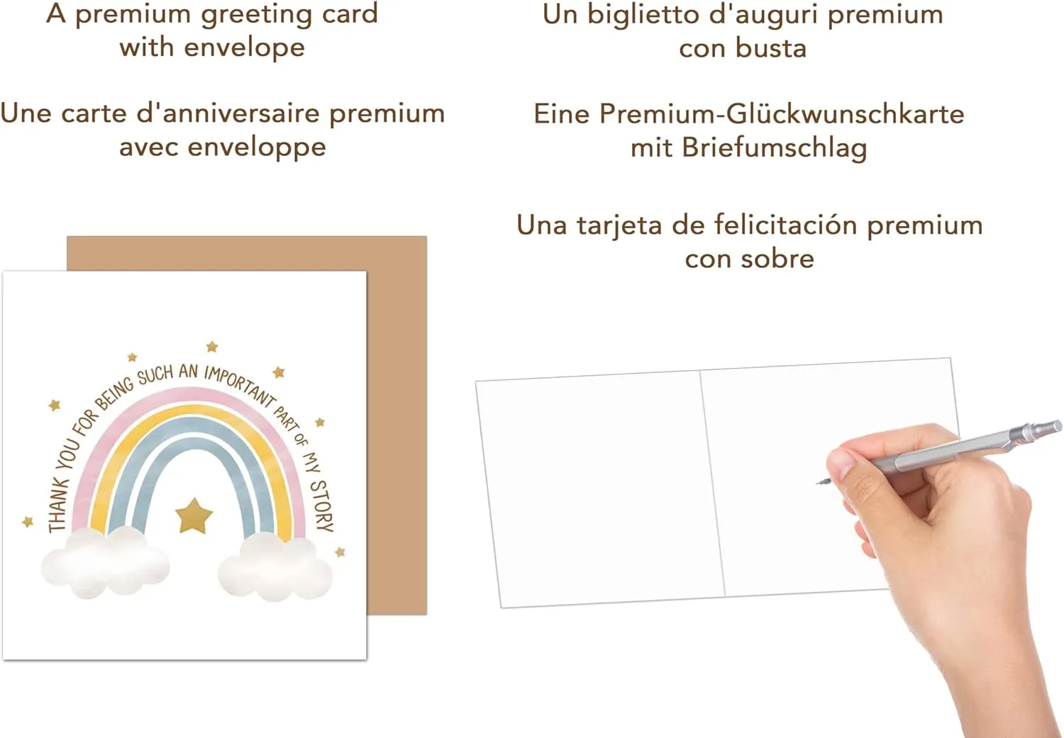 Edition Seidel DQ103 bedankkaart vierkant regenboog met envelop