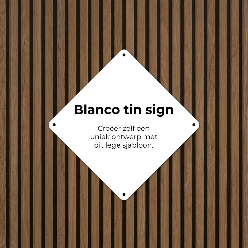 Gozi Blanco metalen bord 20x20cm ruit zelf ontwerpen