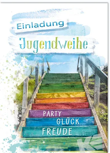 Kurt Eulzer 17-3763 uitnodigingskaarten set van 5 kleurrijk