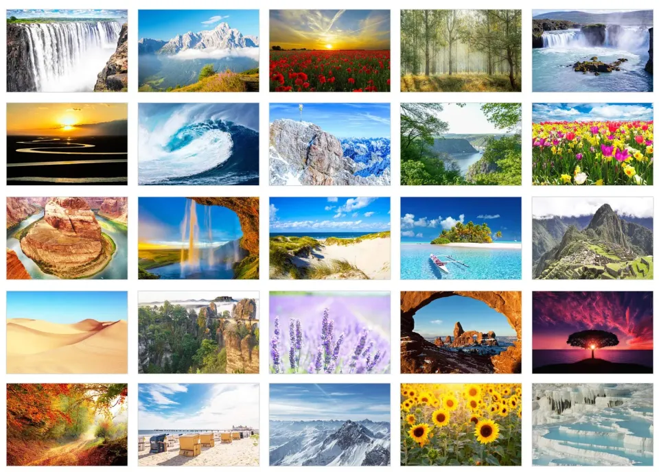 Edition Seidel Premium ansichtkaarten landschappen 50 stuks mat
