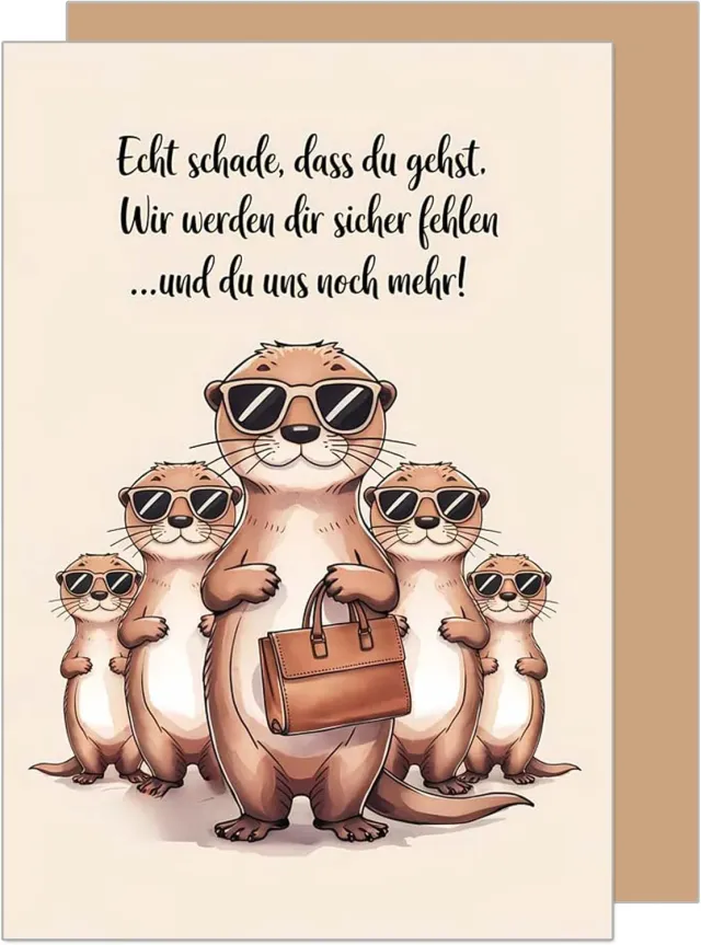 Edition Seidel AS155 SW025 afscheidskaart otter met envelop