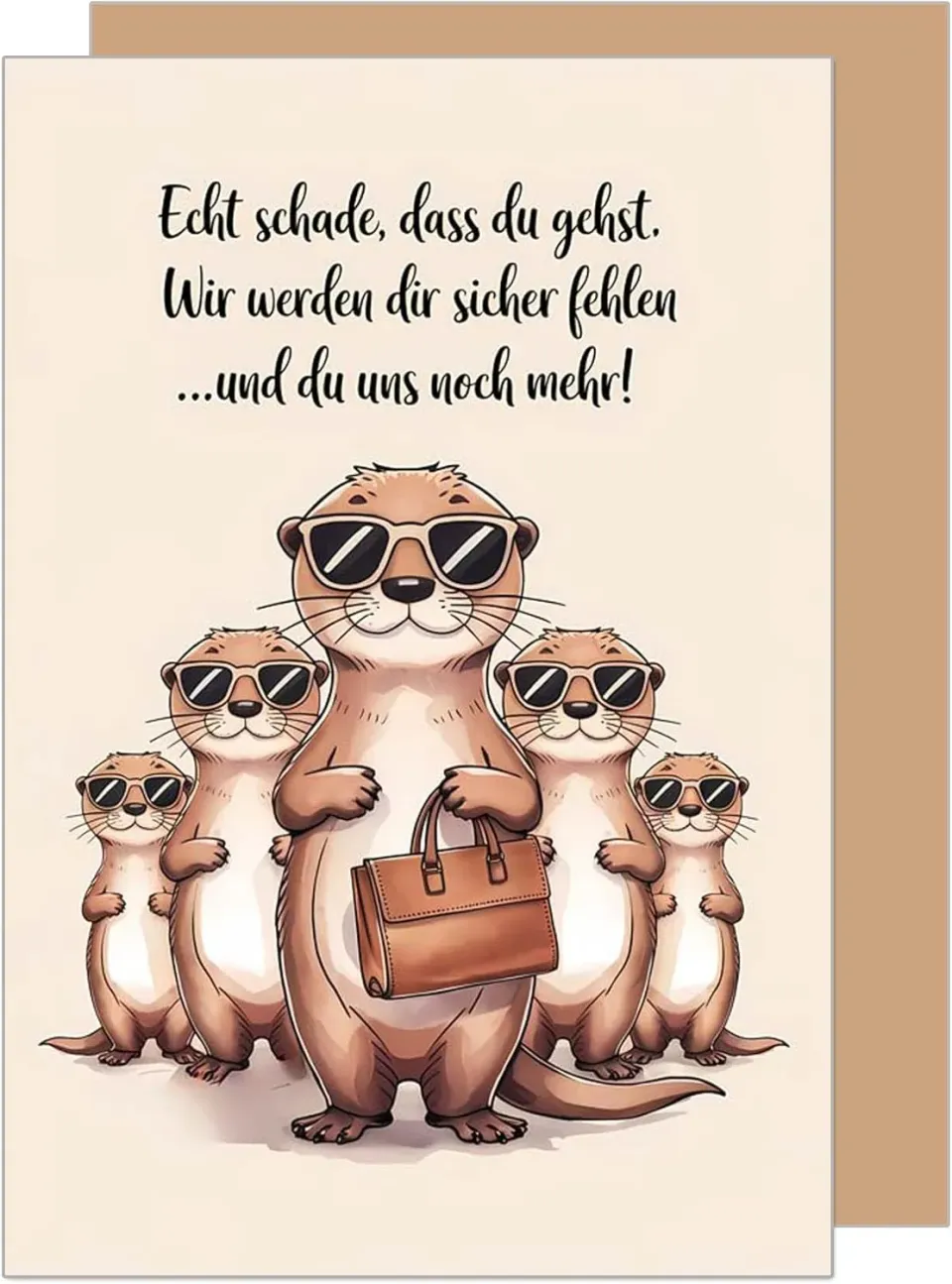 Edition Seidel AS155 SW025 afscheidskaart otter met envelop