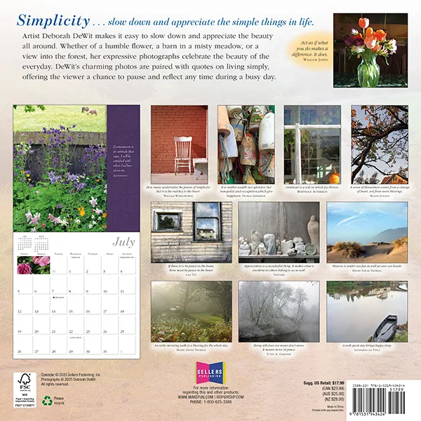 Sellers Publishing Simplicity 2027 wandkalender foto's