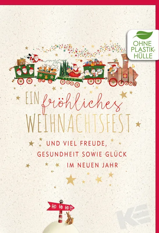 Kurt Eulzer 22-1560 kerstkaart trein Green Christmas