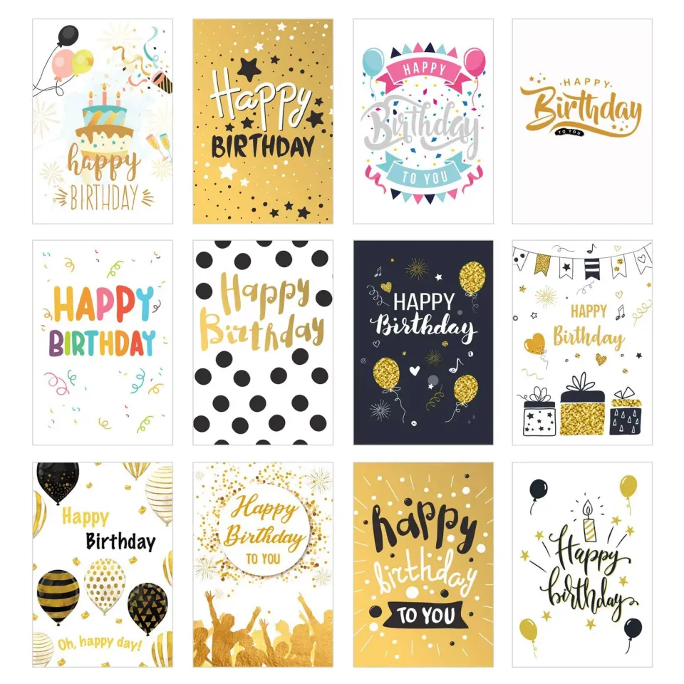 Edition Seidel 20538 verjaardagskaarten set 12 met envelop