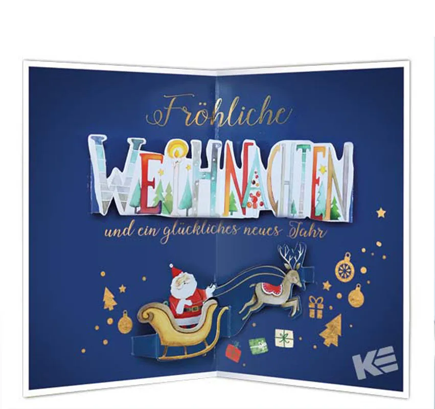 Kurt Eulzer 22-1263 Kerstkaart Pop-up Slee – 1 stuk