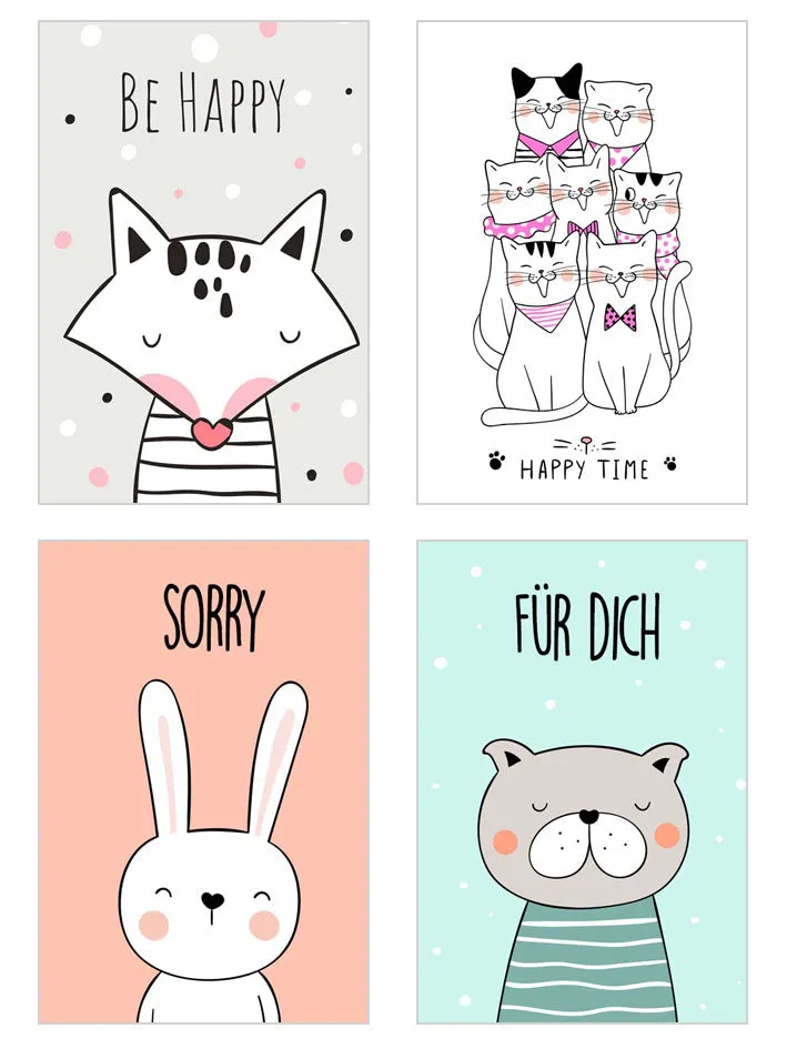 Edition Seidel 20557 postkaarten 25 stuks dieren met spreuk