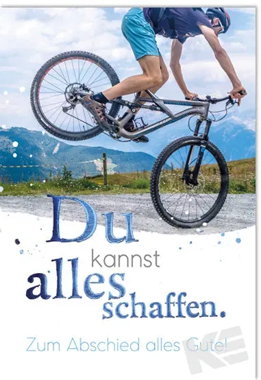 Kurt Eulzer 41-1422 afscheidskaart fiets met relief
