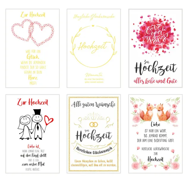 Edition Seidel Premium 20312 trouwkaarten set 6 met envelop