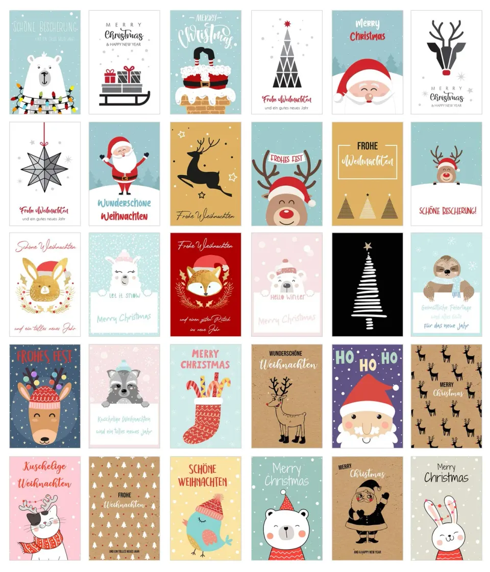 Edition Seidel 20669 kerst postkaarten 30 stuks mat