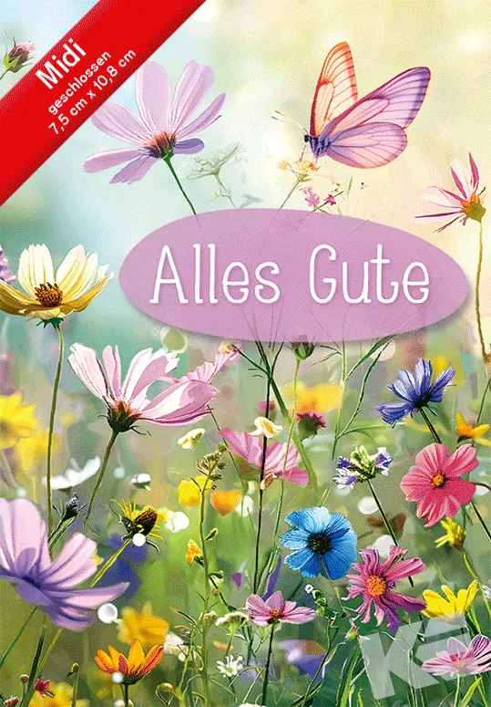Kurt Eulzer 45-4106 midikaart vlinders bloemen 1 stuk