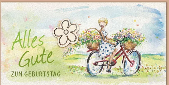 Kurt Eulzer 51-5164 Great Nature verjaardagskaart fiets
