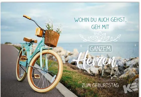 Kurt Eulzer 50-0175 verjaardagskaart fiets 3D liggend