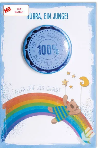 Kurt Eulzer 31-1010 button-kaart jongen regenboog per stuk