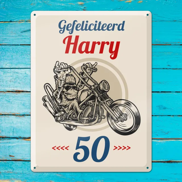 Gozi Harry's Motor metalen bord 30x40cm persoonlijk