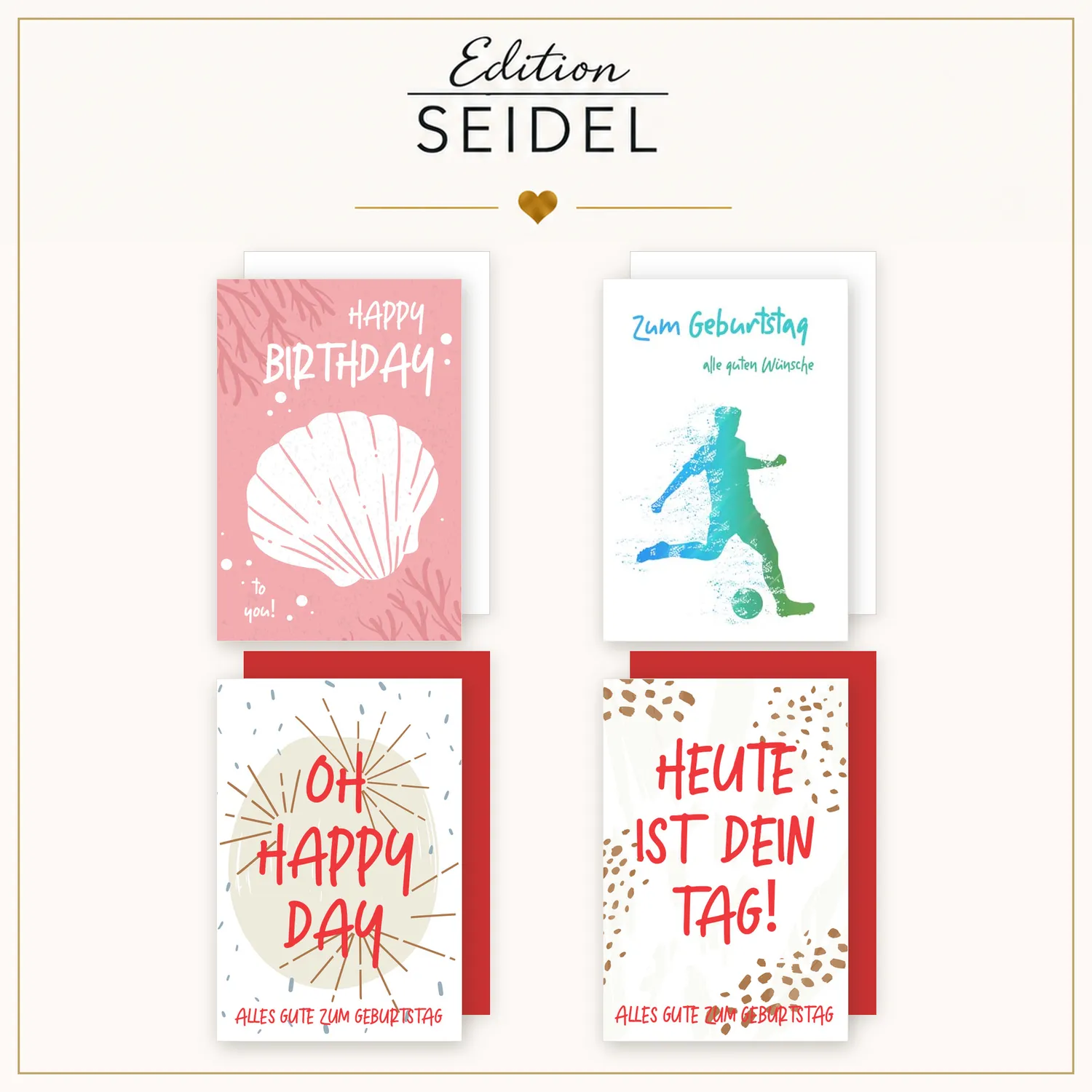 Edition Seidel SW026 36705 verjaardagskaarten set 20 met envelop