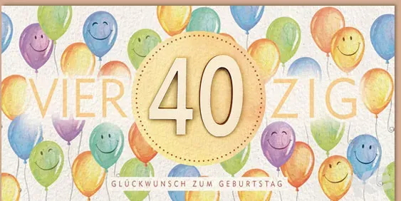 Kurt Eulzer Great Nature 54-5140 verjaardagskaart 40 jaar 1 stuk