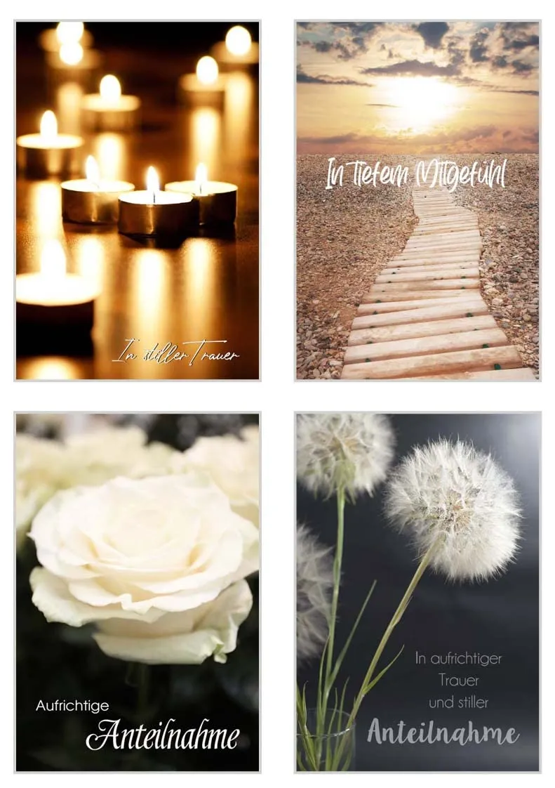 Edition Seidel 21249 rouwkaarten set 20 met envelop invoelend