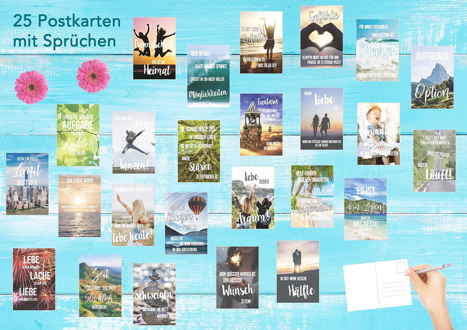 Edition Seidel Leben & Momente postkaarten set 25 met spreuken