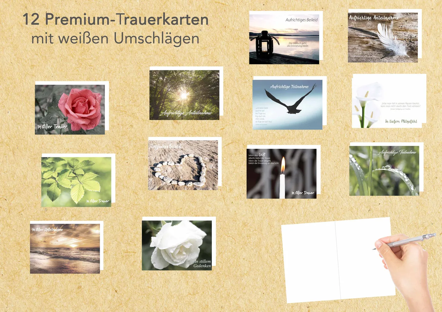 Edition Seidel 20252 rouwkaarten set 12 met envelop