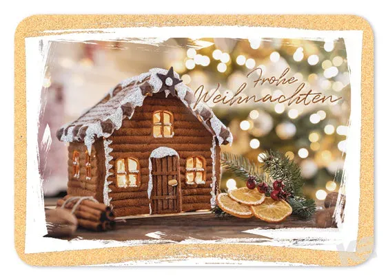 Kurt Eulzer 20-0029 kerstkaart huis lichten glitter