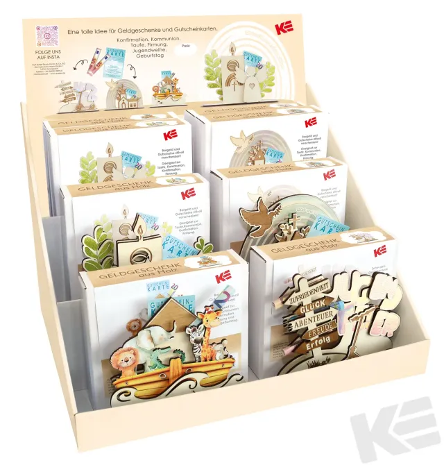 Kurt Eulzer 01-0656 geldgeschenk hout display 12 stuks