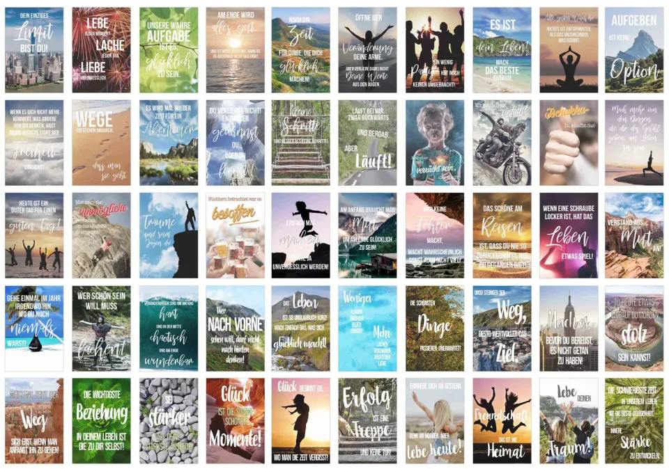 Edition Seidel 20247 postkaarten set 50 stuks spreuken