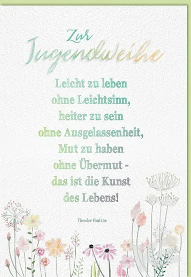 Kurt Eulzer 17-1124 Jugendweihe kaart bloemen glimmer